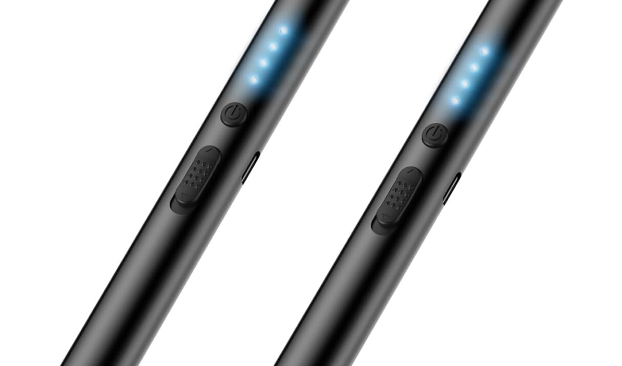 2 Packs Electric Candle Lighters, Windproof Flameless USB Rechargeable Plasma Arc Long Lighter for Grill Firework Kitchen.Gifts for Women Mom Men Wife Sister.