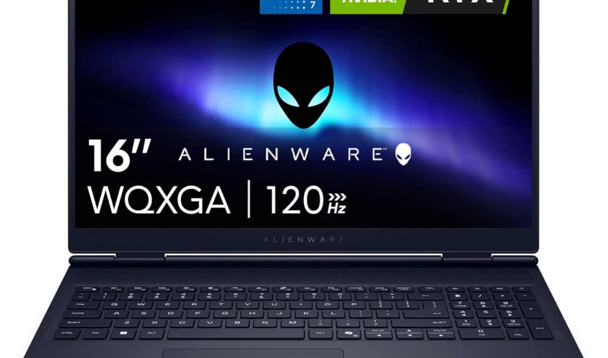Alienware 16 Aurora Laptop AC16250-16-inch 16:10 WQXGA Display, Intel Core 7-240H Series 2, 16GB DDR5 RAM, 1TB SSD, NVIDIA GeForce RTX 5060 8GB GDDR7, Windows 11 Home, Onsite Service – Blue