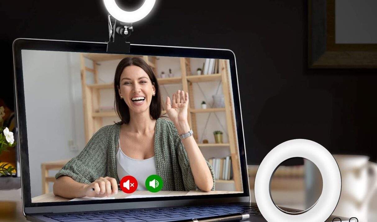 Video Conference Lighting Kit, Ring Light for Monitor Clip On,for Remote Working, Distance Learning,Zoom Call, Self Broadcasting and Live Streaming, Computer Laptop Video Conferencing